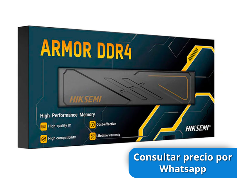 MEMORIA RAM HIKSEMI 16GB ARMOR DDR4 3200MHZ BLACK HSC46U32D2_16G